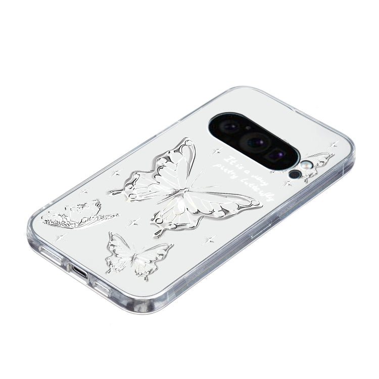 For Google Pixel 9 Pro Colored Drawing Pattern Transparent TPU Phone Case(Butterflies) - Google Cases by buy2fix | Online Shopping UK | buy2fix