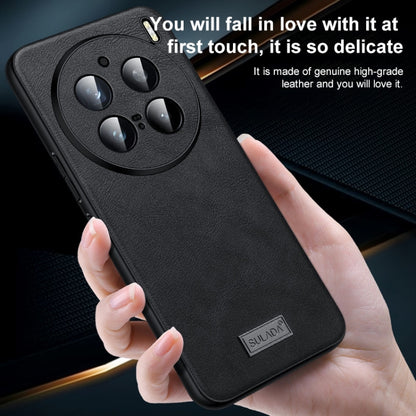 For vivo X100 SULADA Shockproof TPU + Handmade Leather Phone Case(Black) - vivo Cases by SULADA | Online Shopping UK | buy2fix