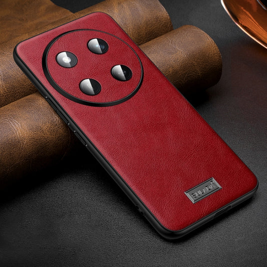 For Honor X60 Pro SULADA Shockproof TPU Hybrid Handmade Leather Phone Case(Red) - Honor Cases by SULADA | Online Shopping UK | buy2fix