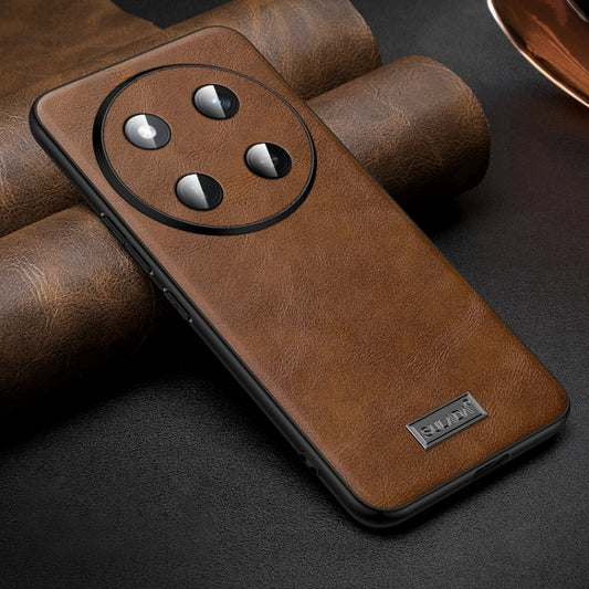 For Honor X60 Pro SULADA Shockproof TPU Hybrid Handmade Leather Phone Case(Brown) - Honor Cases by SULADA | Online Shopping UK | buy2fix