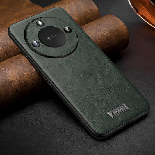 For Honor X60 SULADA Shockproof TPU Hybrid Handmade Leather Phone Case(Green) - Honor Cases by SULADA | Online Shopping UK | buy2fix