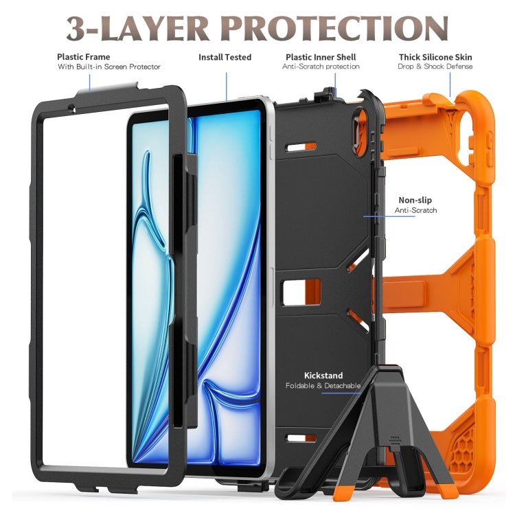 For iPad Air 11 2024 Colorful Silicone Heavy Duty Hybrid PC Tablet Case(Orange) - iPad Air 11 2024 Cases by buy2fix | Online Shopping UK | buy2fix