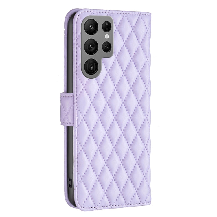 For Samsung Galaxy S25 Ultra 5G Diamond Lattice Wallet Flip Leather Phone Case(Purple) - Galaxy S25 Ultra 5G Cases by buy2fix | Online Shopping UK | buy2fix