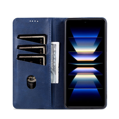 For Samsung Galaxy S24 FE 5G AZNS Magnetic Calf Texture Flip Leather Phone Case(Dark Blue) - Galaxy S24 FE 5G Cases by AZNS | Online Shopping UK | buy2fix