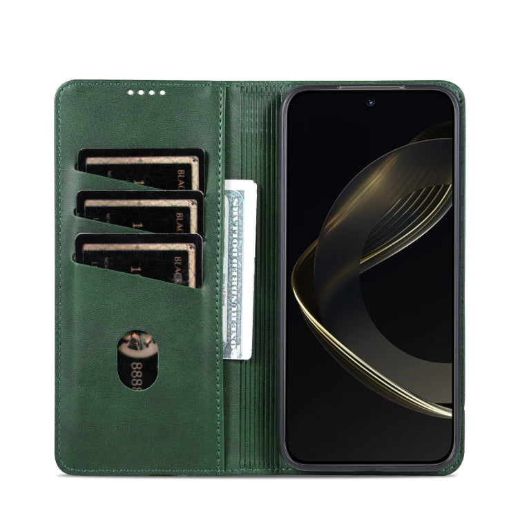 For Samsung Galaxy S25+ 5G AZNS Magnetic Calf Texture Flip Leather Phone Case(Dark Green) - Galaxy S25+ 5G Cases by AZNS | Online Shopping UK | buy2fix