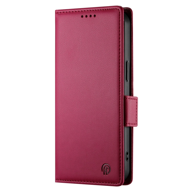 For Google Pixel 9 Pro Side Buckle Magnetic Frosted Leather Phone Case(Wine Red) - Google Cases by buy2fix | Online Shopping UK | buy2fix