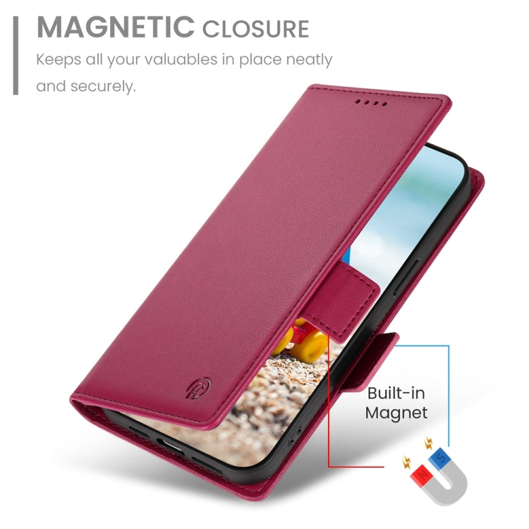 For Google Pixel 9 Pro Side Buckle Magnetic Frosted Leather Phone Case(Wine Red) - Google Cases by buy2fix | Online Shopping UK | buy2fix