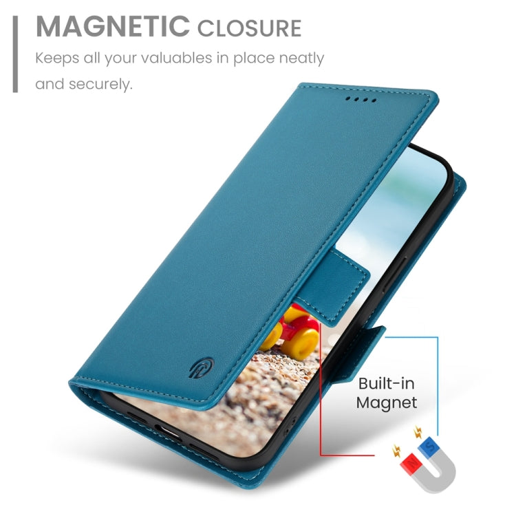 For Google Pixel 9 Pro Side Buckle Magnetic Frosted Leather Phone Case(Blue) - Google Cases by buy2fix | Online Shopping UK | buy2fix