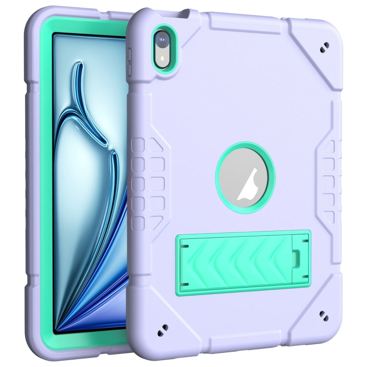 For iPad Air 11 2024 Armor Holder Silicone Hybrid PC Tablet Case(Purple Mint Green) - iPad Air 11 2024 Cases by buy2fix | Online Shopping UK | buy2fix