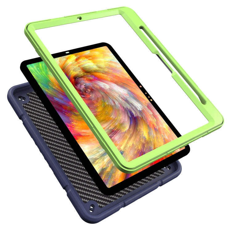 For iPad Pro 11 2024 Armor Holder Silicone Hybrid PC Tablet Case(Navy Yellow Green) - iPad Pro 11 2024 Cases by buy2fix | Online Shopping UK | buy2fix