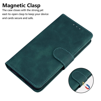 For Xiaomi Redmi K70 / K70 Pro Skin Feel Pure Color Flip Leather Phone Case(Green) - K70 Cases by buy2fix | Online Shopping UK | buy2fix