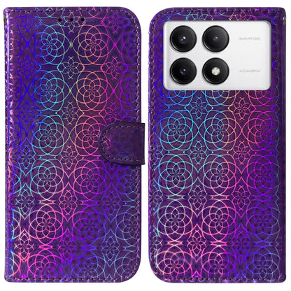 For Xiaomi Redmi K70 / K70 Pro Colorful Magnetic Buckle Leather Phone Case(Purple) - K70 Cases by buy2fix | Online Shopping UK | buy2fix