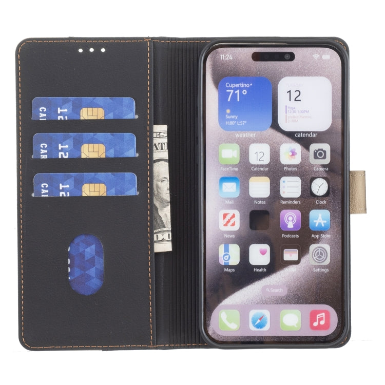 For iPhone 16 Color Matching RFID Anti-theft Leather Phone Case(Black) - iPhone 16 Cases by buy2fix | Online Shopping UK | buy2fix