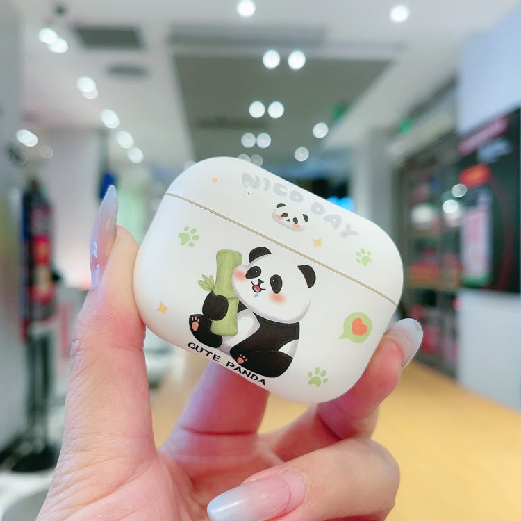 For AirPods Pro Panda Pattern Earbuds Box Frosted TPU Case(Cute Panda) - For AirPods Pro by buy2fix | Online Shopping UK | buy2fix