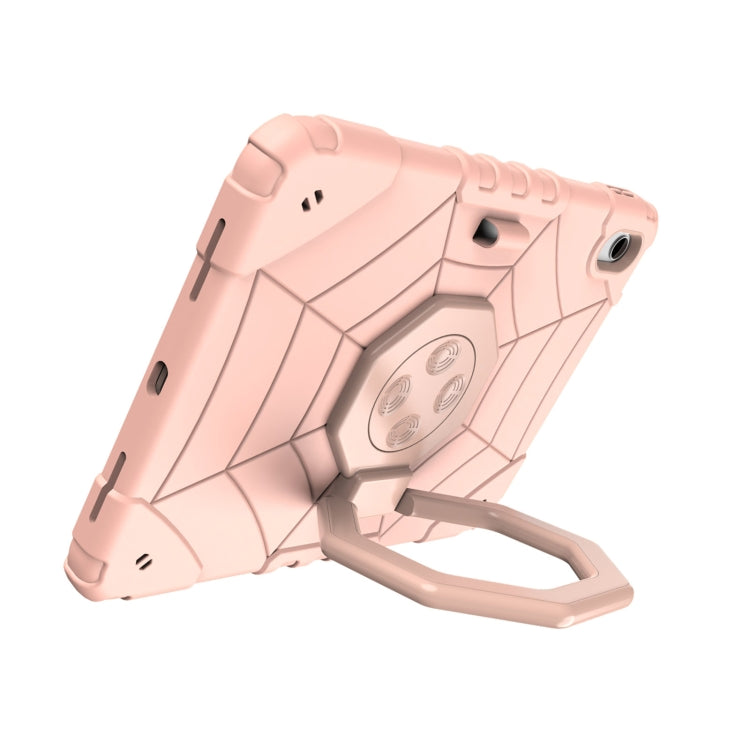 For iPad Air 11 2024 Spider Turntable Handle Stress Relief Tablet Case(Rose Gold) - iPad Air 11 2024 Cases by buy2fix | Online Shopping UK | buy2fix