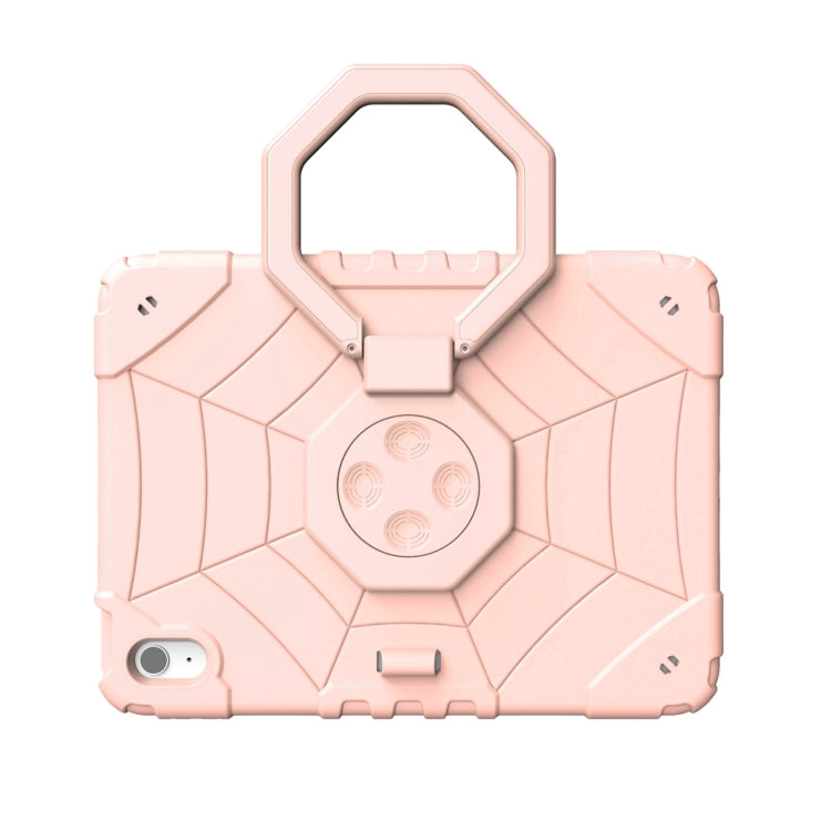 For iPad Air 11 2024 Spider Turntable Handle Stress Relief Tablet Case(Rose Gold) - iPad Air 11 2024 Cases by buy2fix | Online Shopping UK | buy2fix