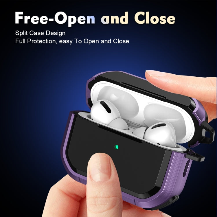 For AirPods 3 Armor TPU + PC Earbuds Box Protective Case with Metal Buckle(Lavender) - For AirPods 3 by buy2fix | Online Shopping UK | buy2fix