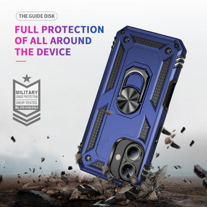 For iPhone 16 Plus Shockproof TPU Hybrid PC Phone Case with Holder(Blue) - iPhone 16 Plus Cases by buy2fix | Online Shopping UK | buy2fix