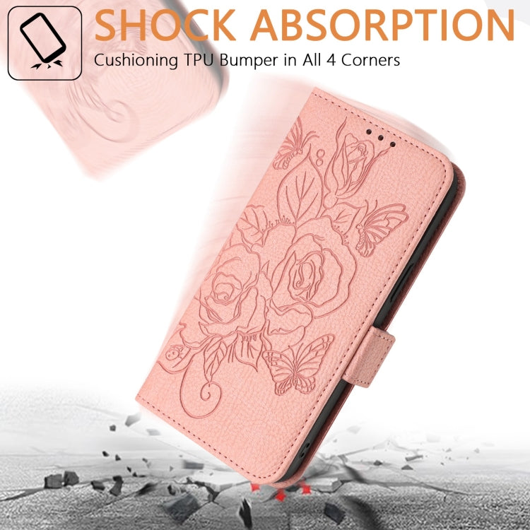 For Blackview A52 Embossed Rose RFID Anti-theft Leather Phone Case(Pink) - More Brand by buy2fix | Online Shopping UK | buy2fix