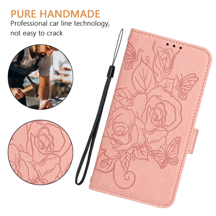 For Blackview Color 8 / Oscal Modern 8 Embossed Rose RFID Anti-theft Leather Phone Case(Pink) - More Brand by buy2fix | Online Shopping UK | buy2fix