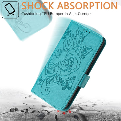 For Blackview Shark 8 Embossed Rose RFID Anti-theft Leather Phone Case(Light Blue) - More Brand by buy2fix | Online Shopping UK | buy2fix