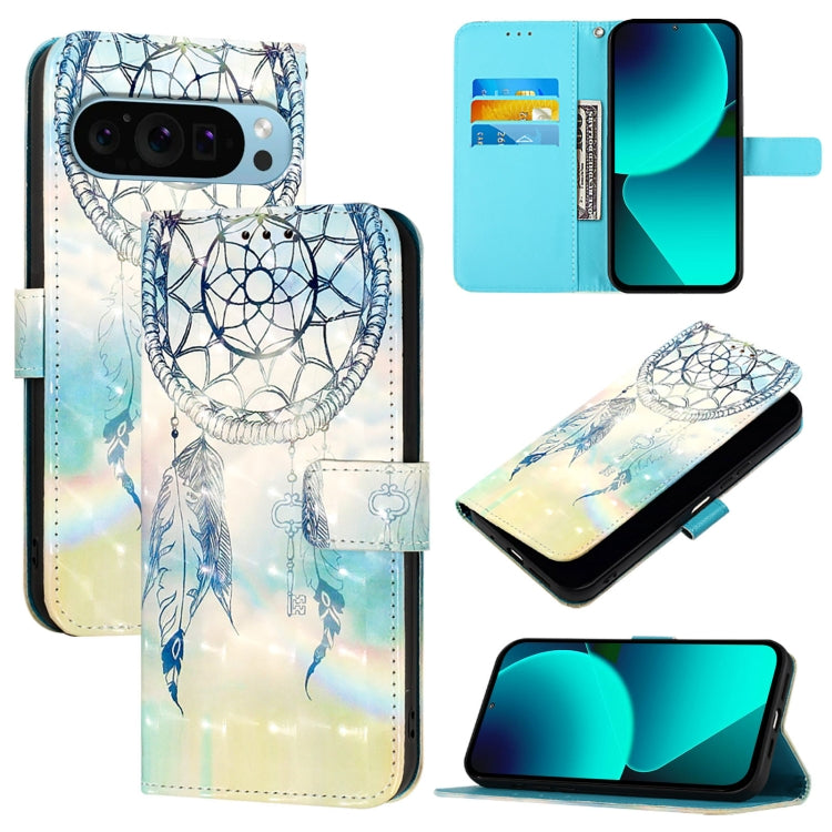 For Google Pixel 9 / 9 Pro 3D Painting Horizontal Flip Leather Phone Case(Dream Wind Chimes) - Google Cases by buy2fix | Online Shopping UK | buy2fix