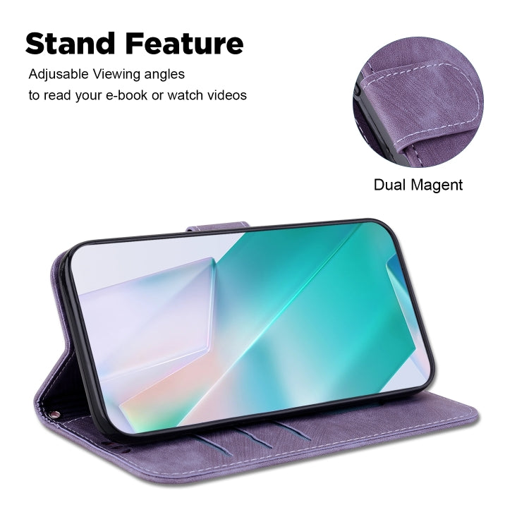 For Redmi K70 / K70 Pro Little Tiger Embossed Leather Phone Case(Purple) - K70 Cases by buy2fix | Online Shopping UK | buy2fix