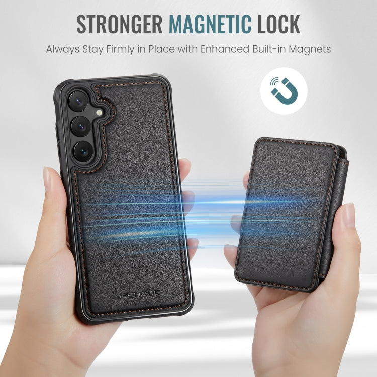 For Samsung Galaxy S24 5G JEEHOOD J05 Business Magnetic Style RFID Leather Phone Case(Black) - Galaxy S24 5G Cases by JEEHOOD | Online Shopping UK | buy2fix