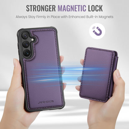 For Samsung Galaxy S24 5G JEEHOOD J05 Business Magnetic Style RFID Leather Phone Case(Purple) - Galaxy S24 5G Cases by JEEHOOD | Online Shopping UK | buy2fix