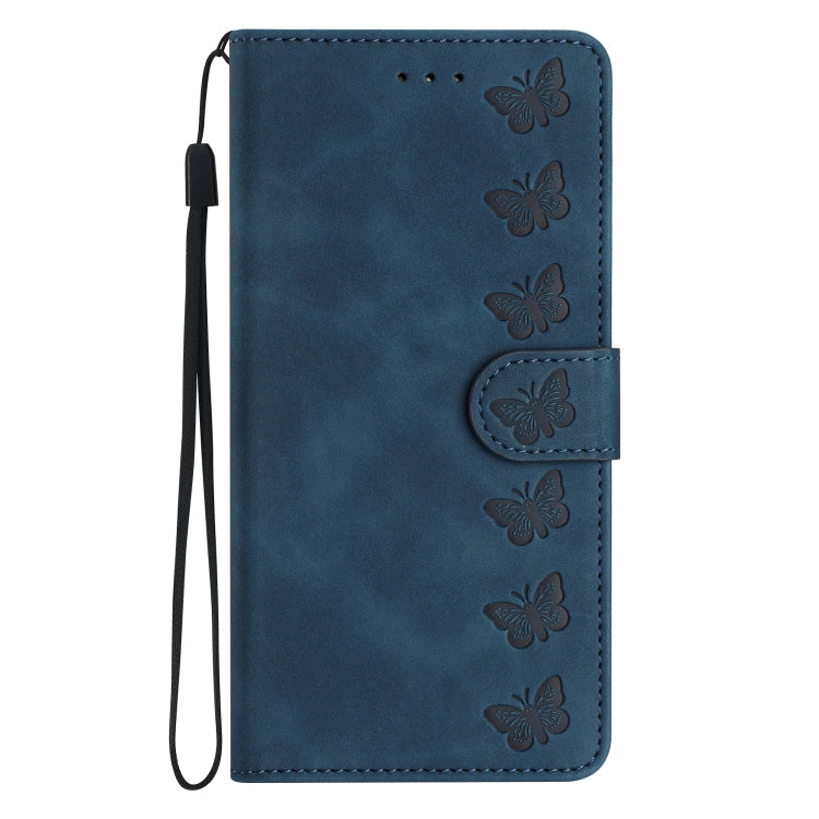 For Samsung Galaxy S25+ 5G Seven Butterflies Embossed Leather Phone Case(Blue) - Galaxy S25+ 5G Cases by buy2fix | Online Shopping UK | buy2fix