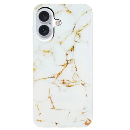 For iPhone 16 IMD Marble TPU Phone Case(White) - iPhone 16 Cases by buy2fix | Online Shopping UK | buy2fix