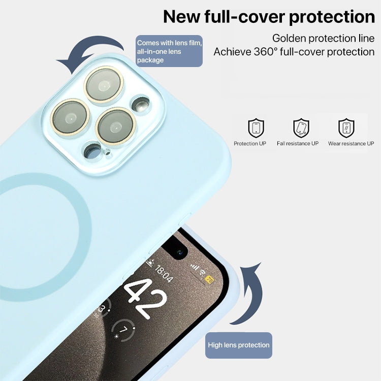 For iPhone 13 Pro Max MagSafe Liquid Silicone Full Coverage Phone Case with Lens Film(Green) - iPhone 13 Pro Max Cases by buy2fix | Online Shopping UK | buy2fix