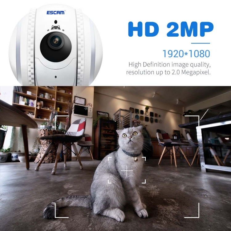 ESCAM QF011 2MP Smart Pet Robot Camera with Night Vision & APP Remote Control(EU Plug) - Wireless Camera by ESCAM | Online Shopping UK | buy2fix