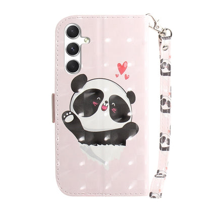 For Samsung Galaxy S25+ 5G 3D Colored Horizontal Flip Leather Phone Case(Heart Panda) - Galaxy S25+ 5G Cases by buy2fix | Online Shopping UK | buy2fix