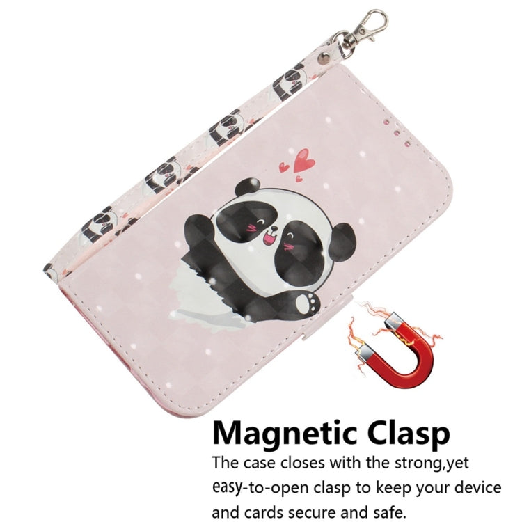 For Samsung Galaxy S25+ 5G 3D Colored Horizontal Flip Leather Phone Case(Heart Panda) - Galaxy S25+ 5G Cases by buy2fix | Online Shopping UK | buy2fix