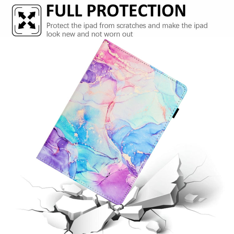 For iPad Pro 11 2024 Marble Litchi Leather Smart Tablet Case(Purple Blue) - iPad Pro 11 2024 Cases by buy2fix | Online Shopping UK | buy2fix