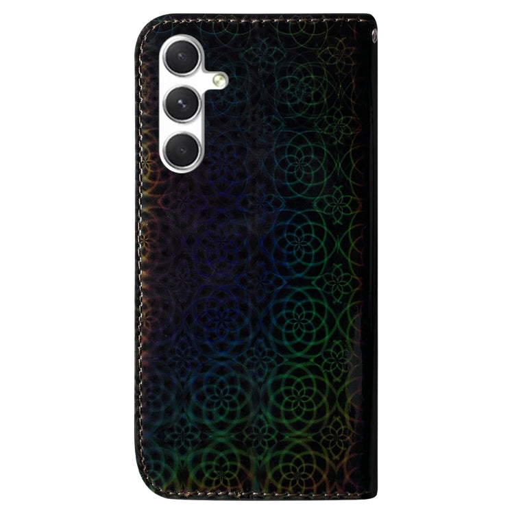 For Samsung Galaxy S25 5G Colorful Magnetic Buckle Leather Phone Case(Black) - Galaxy S25 5G Cases by buy2fix | Online Shopping UK | buy2fix