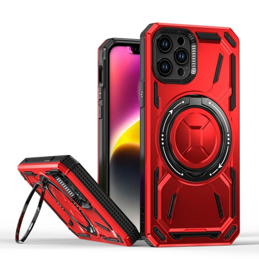 For iPhone 12 / 12 Pro Armor II Series MagSafe Magnetic Holder Phone Case(Red) - iPhone 12 / 12 Pro Cases by buy2fix | Online Shopping UK | buy2fix