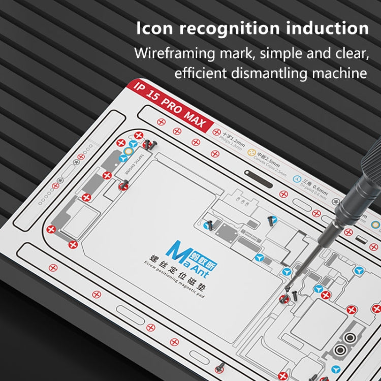 For iPhone 14 Pro MaAnt Double-sided Screw Positioning Flexible Soft Magnetic Pad - Magnetic Screws Mat by buy2fix | Online Shopping UK | buy2fix