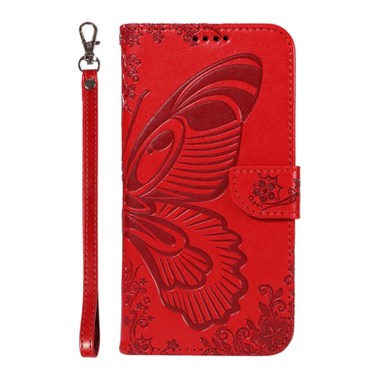 For Samsung Galaxy S25 / S24 5G Swallowtail Butterfly Embossed Leather Phone Case(Red) - Galaxy S25 5G Cases by buy2fix | Online Shopping UK | buy2fix