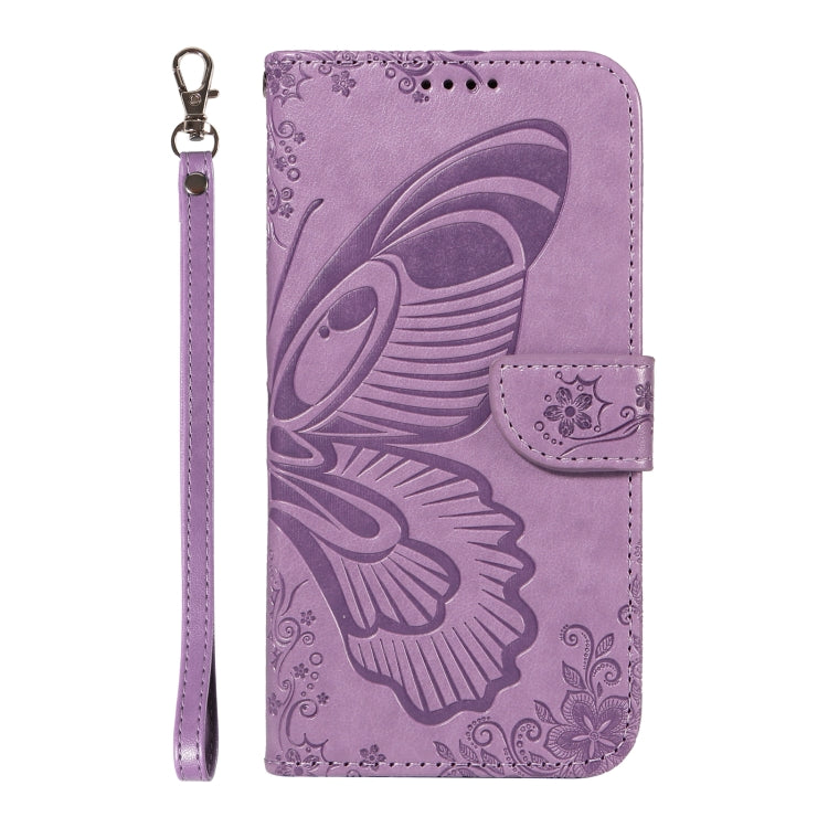 For Samsung Galaxy S25 / S24 5G Swallowtail Butterfly Embossed Leather Phone Case(Purple) - Galaxy S25 5G Cases by buy2fix | Online Shopping UK | buy2fix