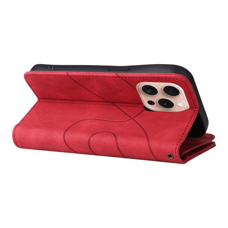 For iPhone 16 Pro Dual-color 9 Card Slots Zipper Wallet Leather Phone Case(Red) - iPhone 16 Pro Cases by buy2fix | Online Shopping UK | buy2fix