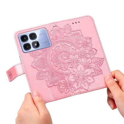 For Redmi K70 Ultra Seven-petal Flowers Embossing Leather Phone Case(Rose Gold) - Xiaomi Cases by buy2fix | Online Shopping UK | buy2fix