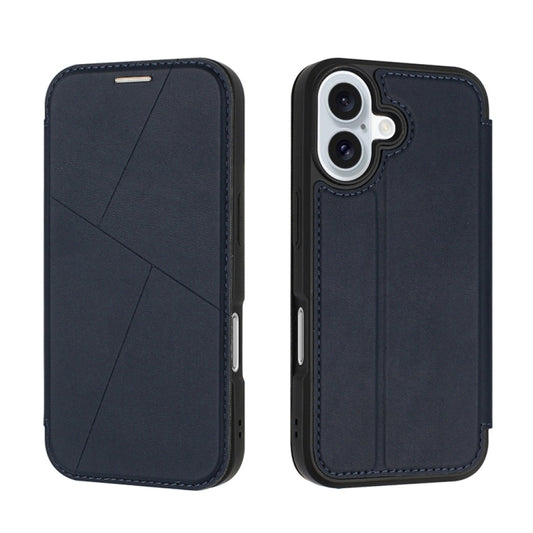 For iPhone 16 Plus Magnetic Armor Series RFID Card Slots Leather Phone Case(Blue) - iPhone 16 Plus Cases by buy2fix | Online Shopping UK | buy2fix