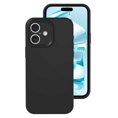 For iPhone 16 Plus Precise Hole Liquid Silicone Jelly Color Full Coverage Phone Case(Black) - iPhone 16 Plus Cases by buy2fix | Online Shopping UK | buy2fix