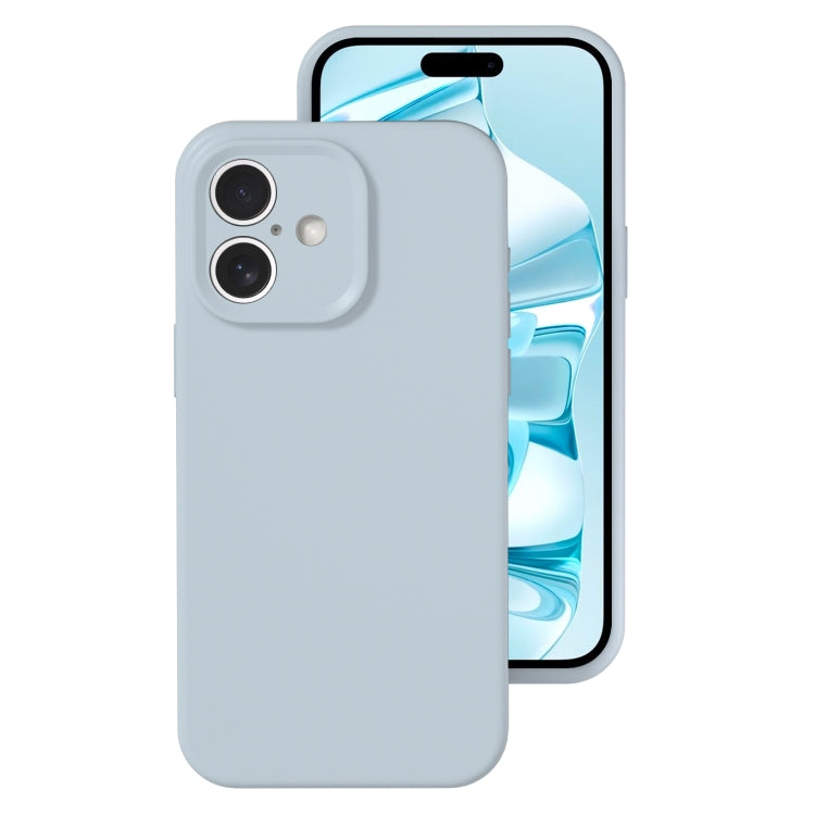 For iPhone 16 Plus Precise Hole Liquid Silicone Jelly Color Full Coverage Phone Case(Haze Blue) - iPhone 16 Plus Cases by buy2fix | Online Shopping UK | buy2fix