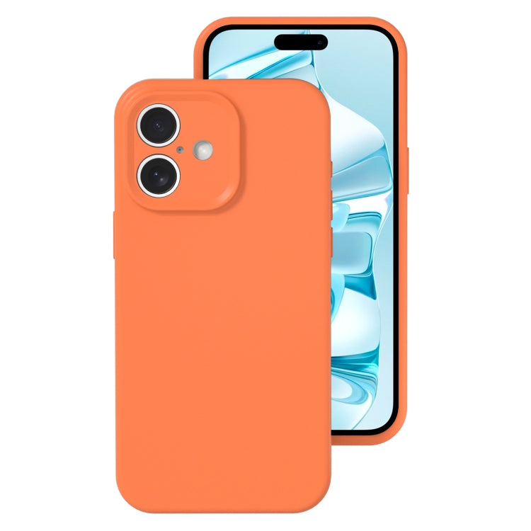 For iPhone 16 Precise Hole Liquid Silicone Jelly Color Full Coverage Phone Case(Sugar Orange Color) - iPhone 16 Cases by buy2fix | Online Shopping UK | buy2fix