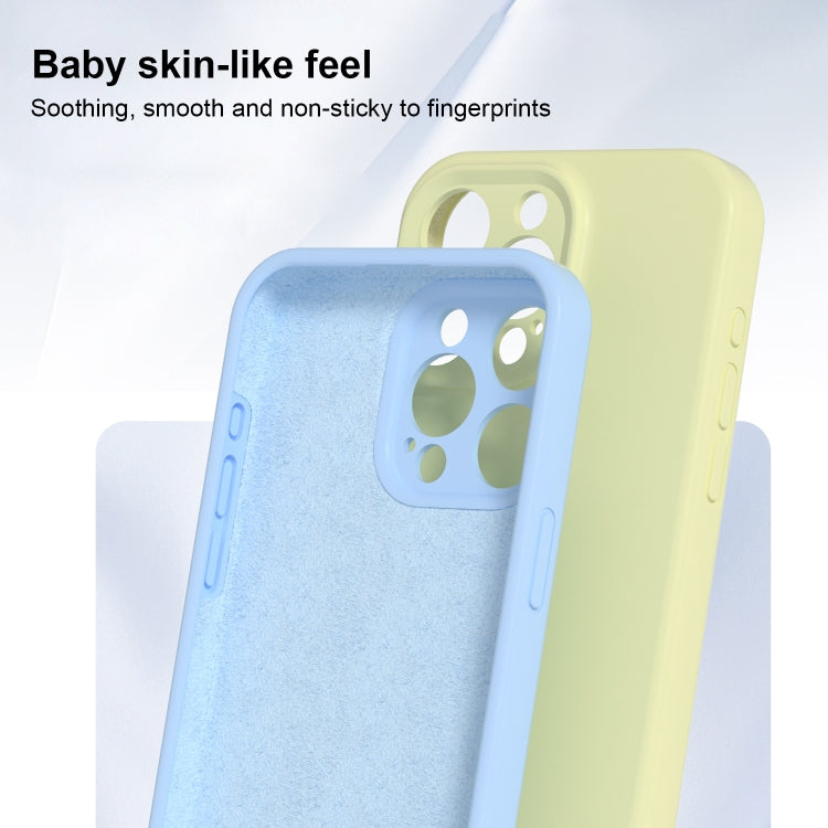 For iPhone 16 Plus Precise Hole Liquid Silicone Jelly Color Full Coverage Phone Case(Thin Fog Blue) - iPhone 16 Plus Cases by buy2fix | Online Shopping UK | buy2fix