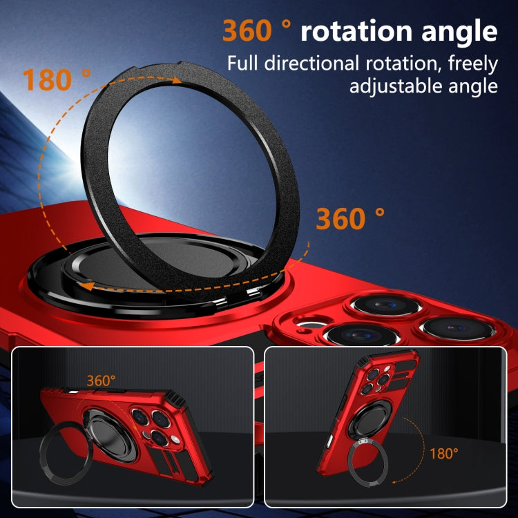 For iPhone 16 Pro Rotating Magnetic Holder Phone Case(Red) - iPhone 16 Pro Cases by buy2fix | Online Shopping UK | buy2fix