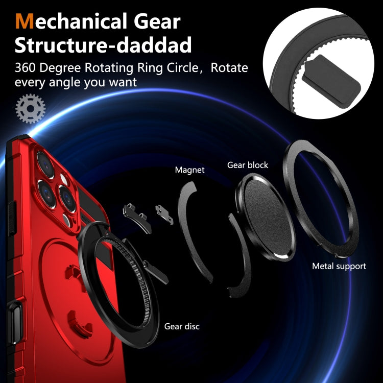 For iPhone 16 Pro Rotating Magnetic Holder Phone Case(Red) - iPhone 16 Pro Cases by buy2fix | Online Shopping UK | buy2fix